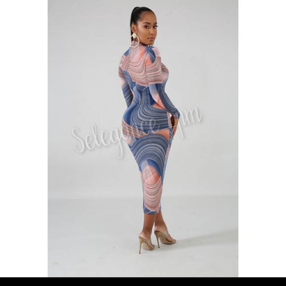 Soft marble midi dress - Picture 3 of 5